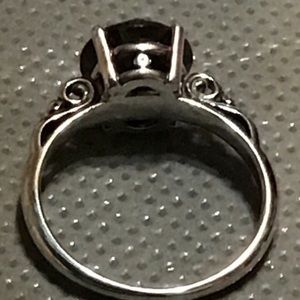 NATURAL BLACK DIAMOND RING SET IN 925 SILVER